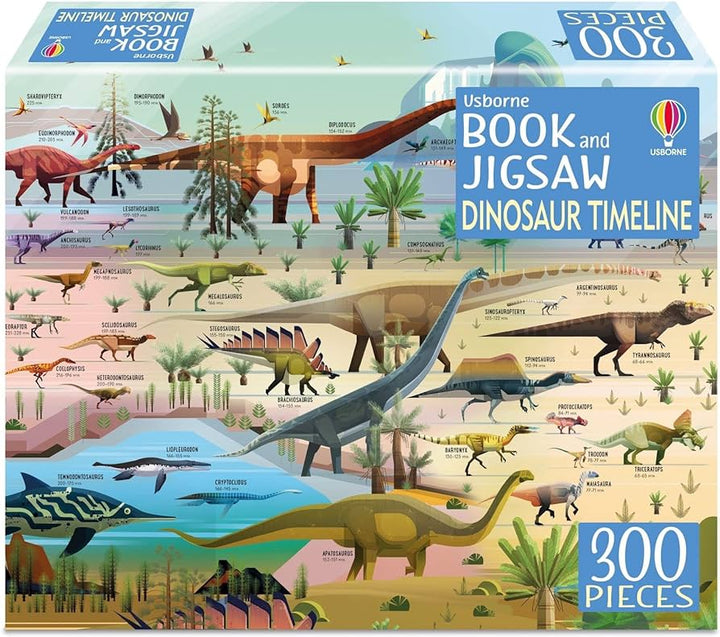 3 USBORNE BOOK AND JIGSAW: DINOSAUR TIMELINE