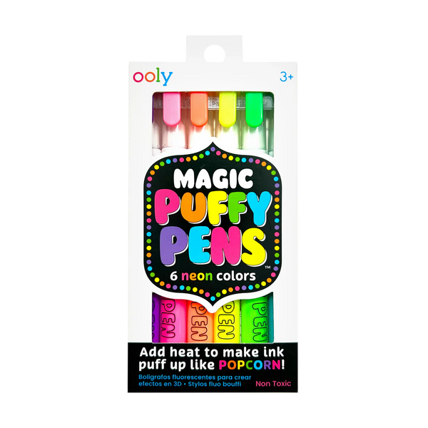 Ooly: Magic Puffy Neon Pens - Set of 6