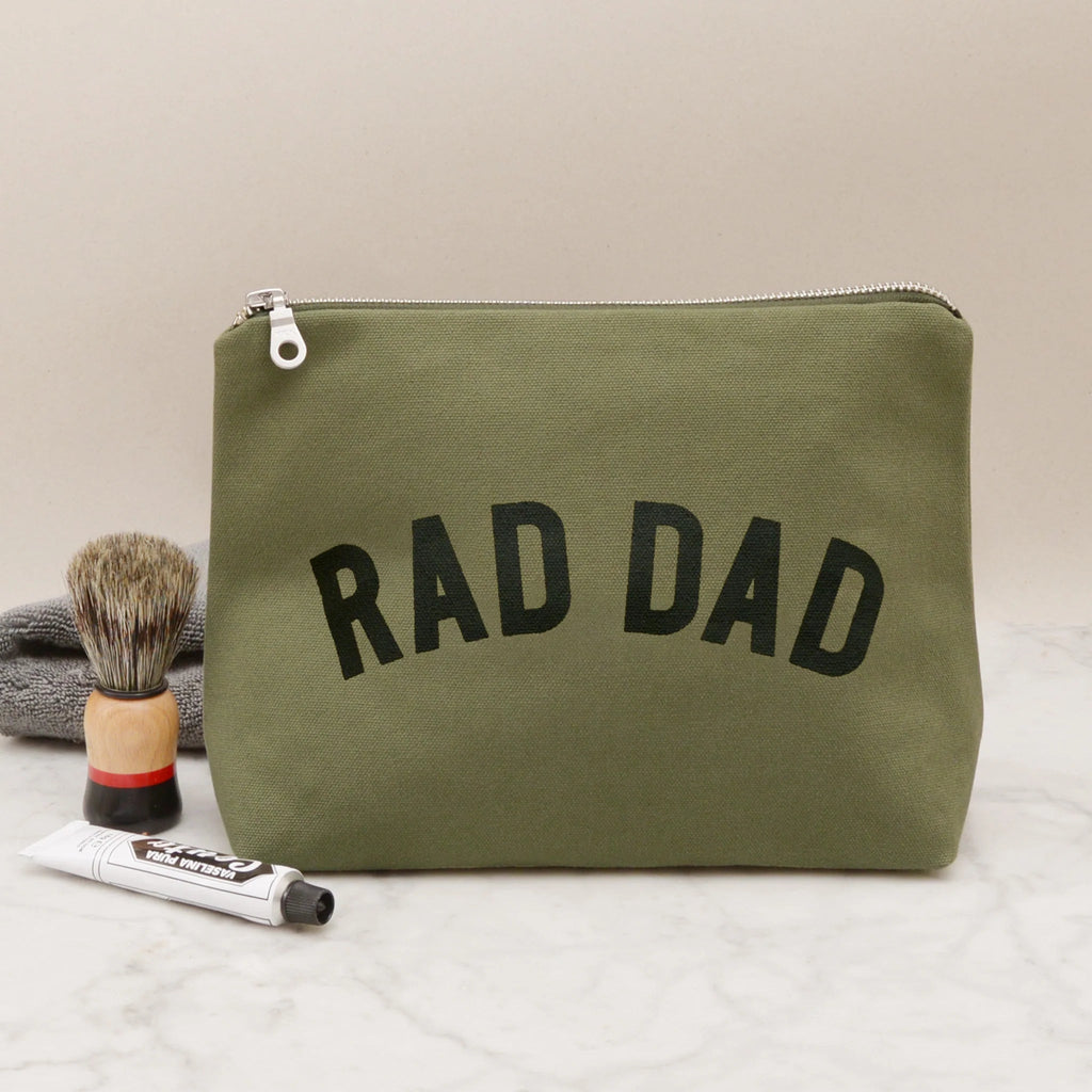 Alphabet Bags: Rad Dad - Olive Wash Bag - Acorn & Pip_Alphabet Bags