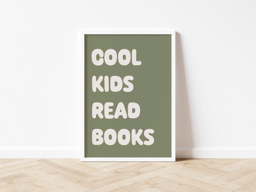 Autumn's Corner: Cool Kids Read Books - Fine Art Print - Acorn & Pip_Autumns Corner