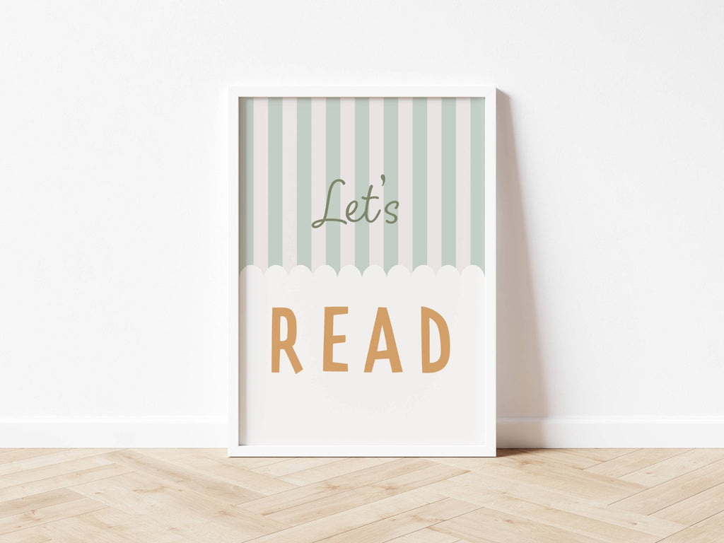 Autumn's Corner: Let's Read - Stripy Edition - Fine Art Print - Acorn & Pip_Autumns Corner
