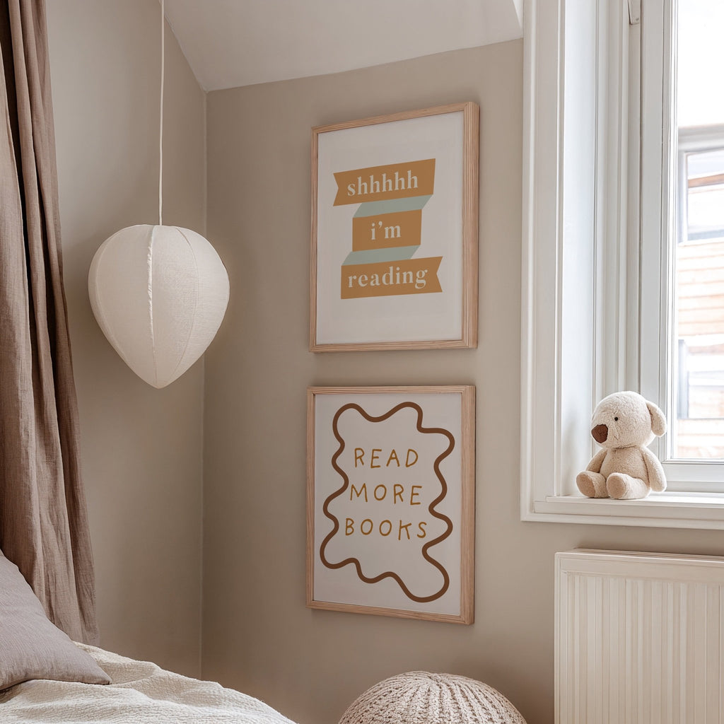 Autumn's Corner: Read More Books - Wavy Edition - Fine Art Print - Acorn & Pip_Autumns Corner