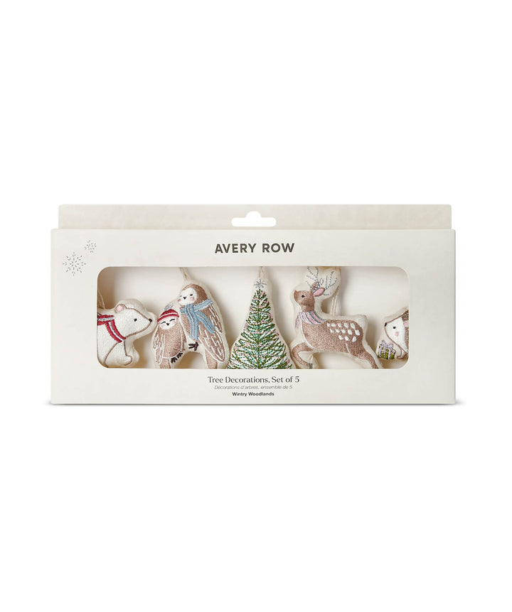 Wintry Woodlands tree decorations set of 5
