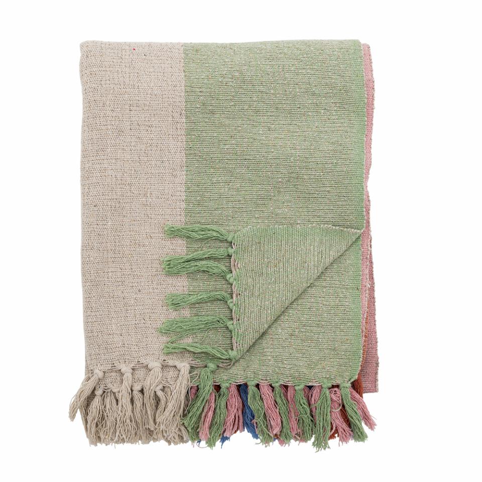 Bloomingville: Kitta Throw, Pink / Green - Acorn & Pip_Bloomingville