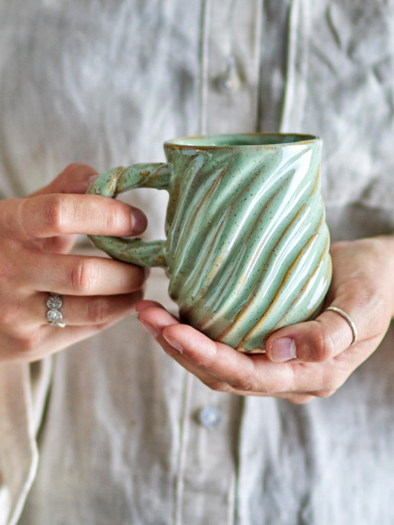 Bloomingville: Miriam Mug - Green Stoneware - Acorn & Pip_Bloomingville