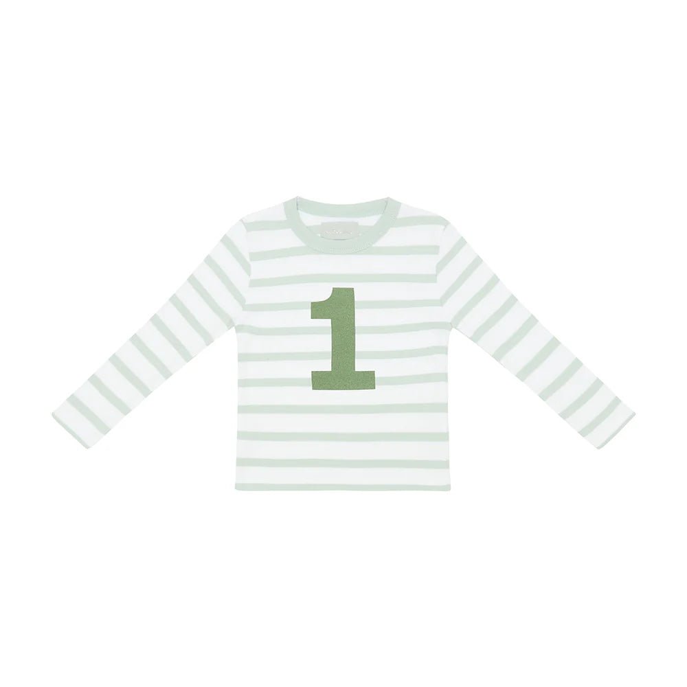 Bob & Blossom: Powder Blue & White Striped Number T-Shirt - Acorn & Pip_Bob & Blossom