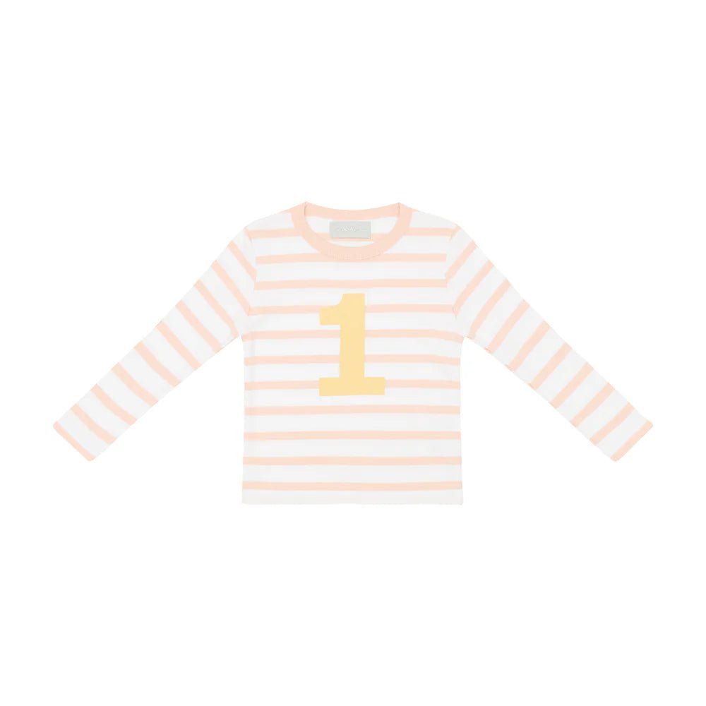 Bob & Blossom: Powder Pink & White Striped Number T-Shirt - Acorn & Pip_Bob & Blossom