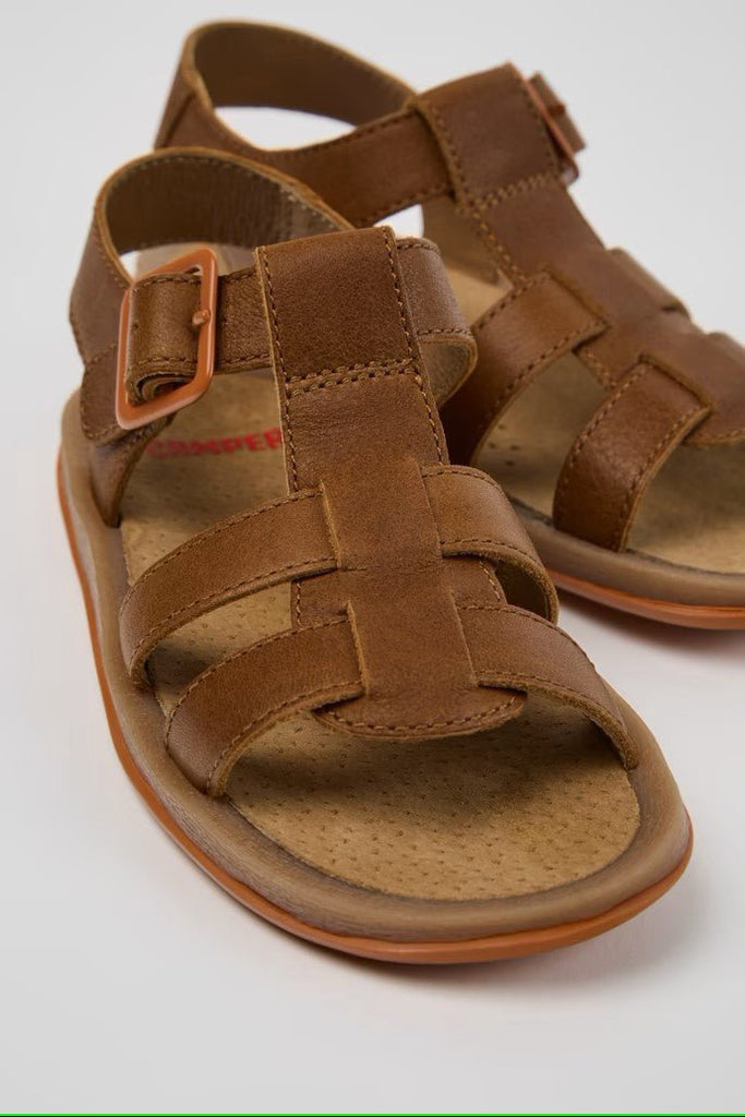 Camper: Bicho Leather Velcro Sandals - Brown - Acorn & Pip_Camper