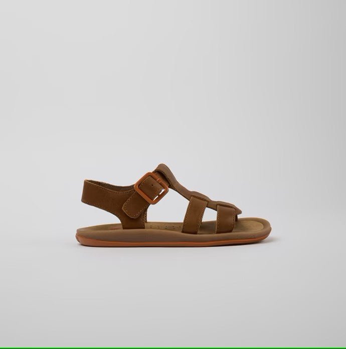Camper: Bicho Leather Velcro Sandals - Brown - Acorn & Pip_Camper