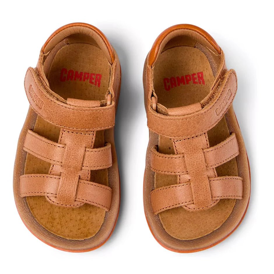 Camper: Bicho Leather Velcro Sandals - Brown - Acorn & Pip_Camper