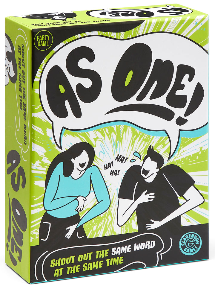As One party word game box by Clarendon Games