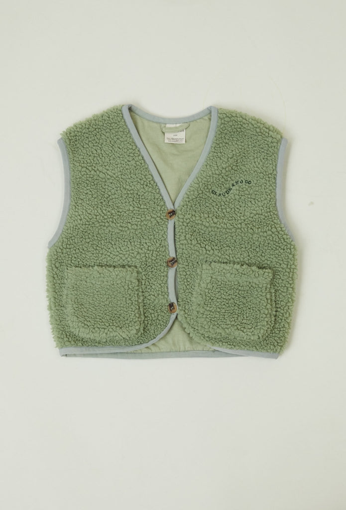 Claude & Co: Borg Gilet Sage - Acorn & Pip_Claude & Co