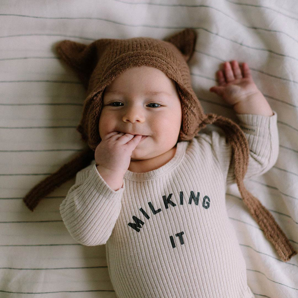 Claude & Co: Milking It ® Onesie Oat - Acorn & Pip_Claude & Co