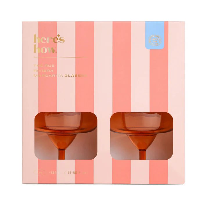 Designworks: The Rue Margarita Glass - Set of 4 - Orange - Acorn & Pip_Designworks