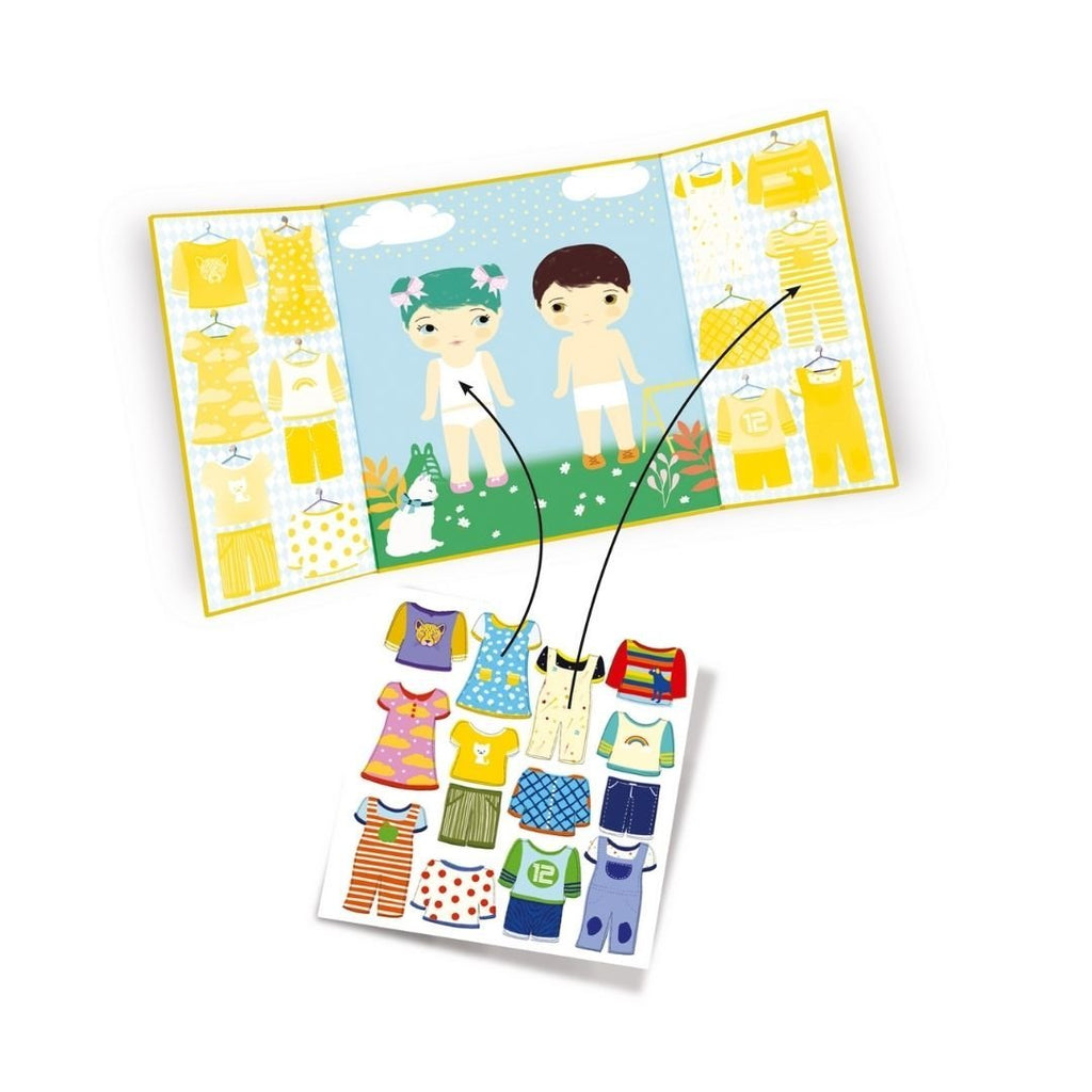 Djeco: Repositionable Stickers - Clothes - Acorn & Pip_Djeco