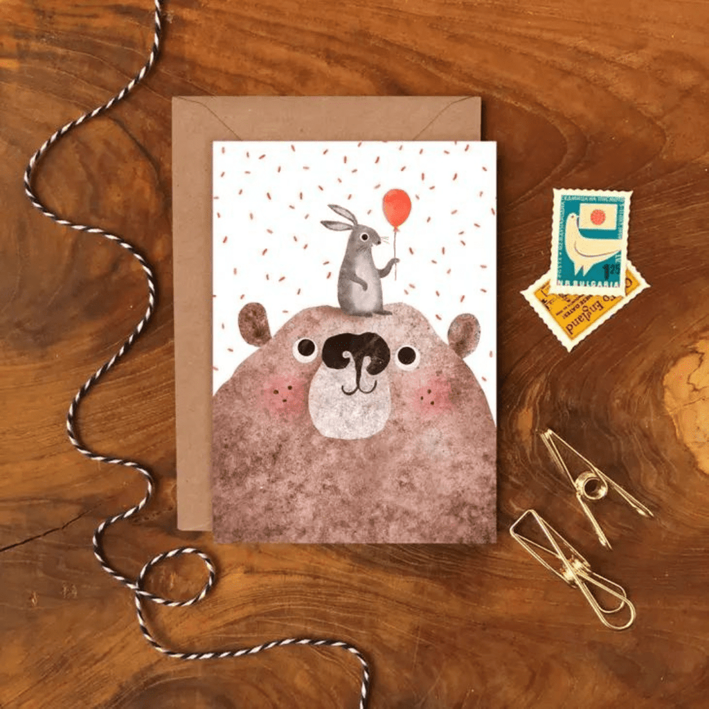 Emily Nash Illustration: Bear & Bunny Birthday Card - Acorn & Pip_Emily Nash Illustration
