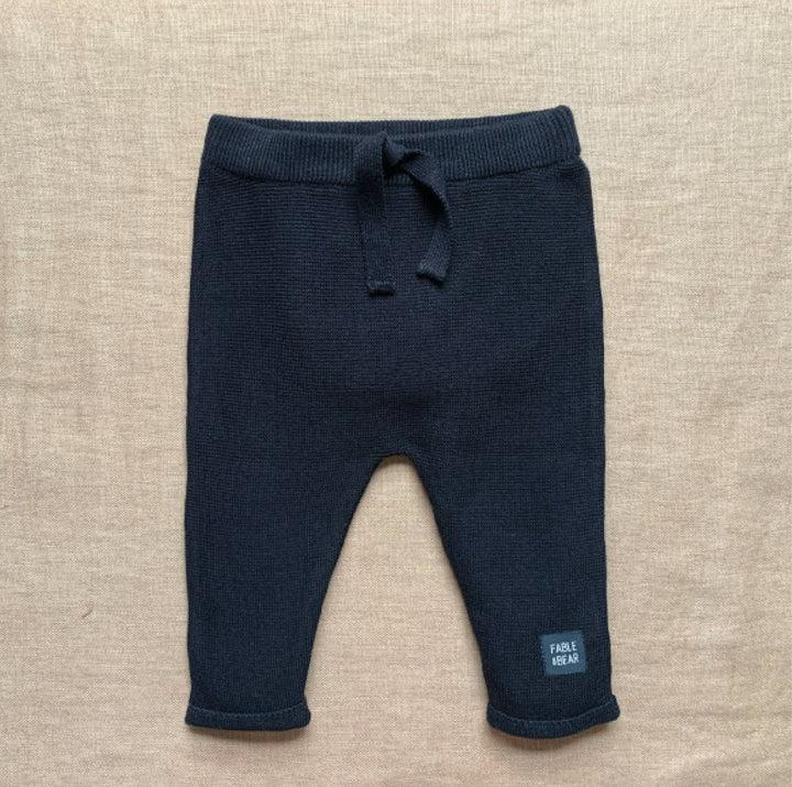 Fable & Bear: Fable Knitted Kids Joggers - Black - Acorn & Pip_Fable & Bear