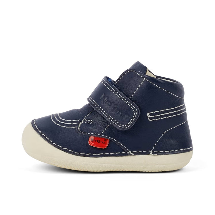 Kickers: Baby Unisex Softer Hi Baby Leather - Navy - Acorn & Pip_Kickers