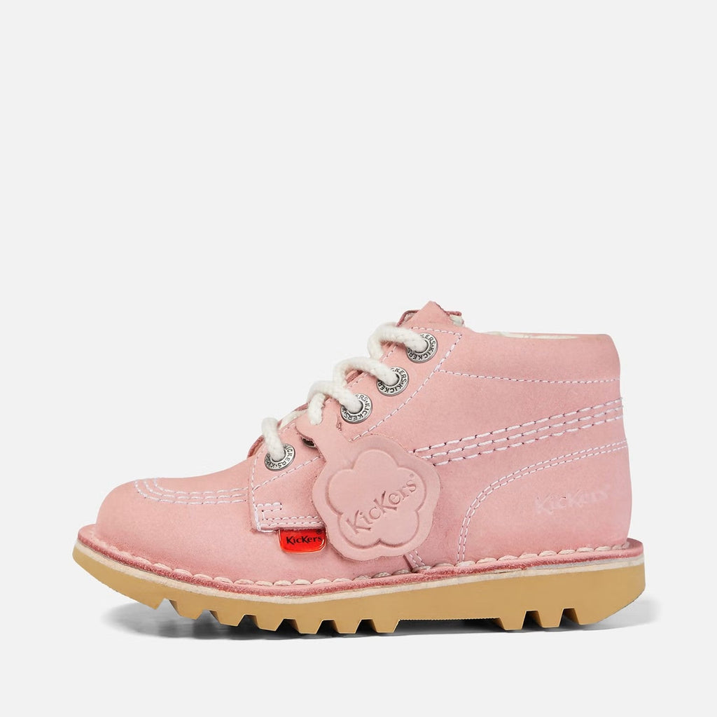 Kickers: Infant Unisex Kick Hi Zip Nubuck Light Pink - Acorn & Pip_Kickers