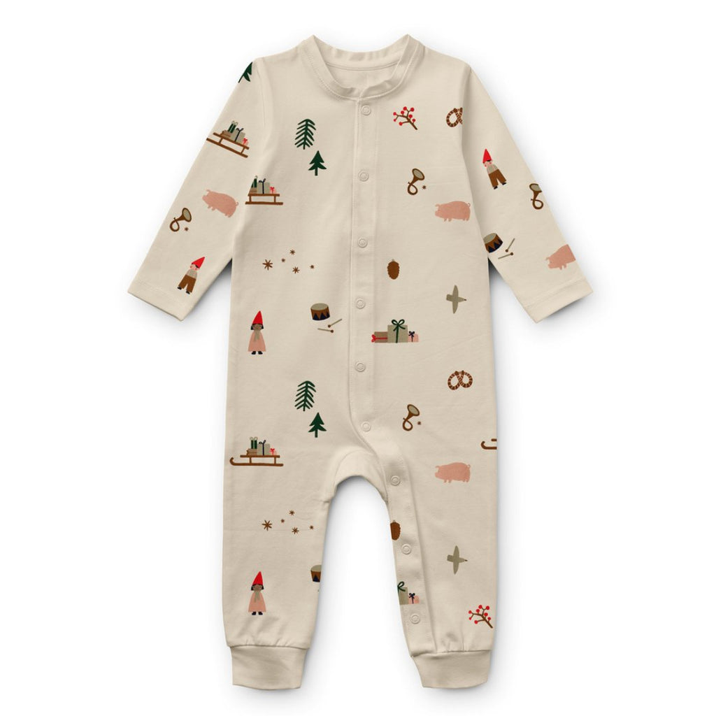 Liewood: Birk Printed Pyjamas Jumpsuit - Holiday / Sandy - Acorn & Pip_Liewood