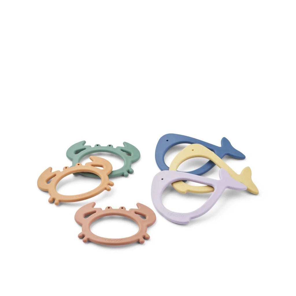 Liewood: Calisto Sea Creature Diving Toy 6 - Pack - Acorn & Pip_Acorn & Pip