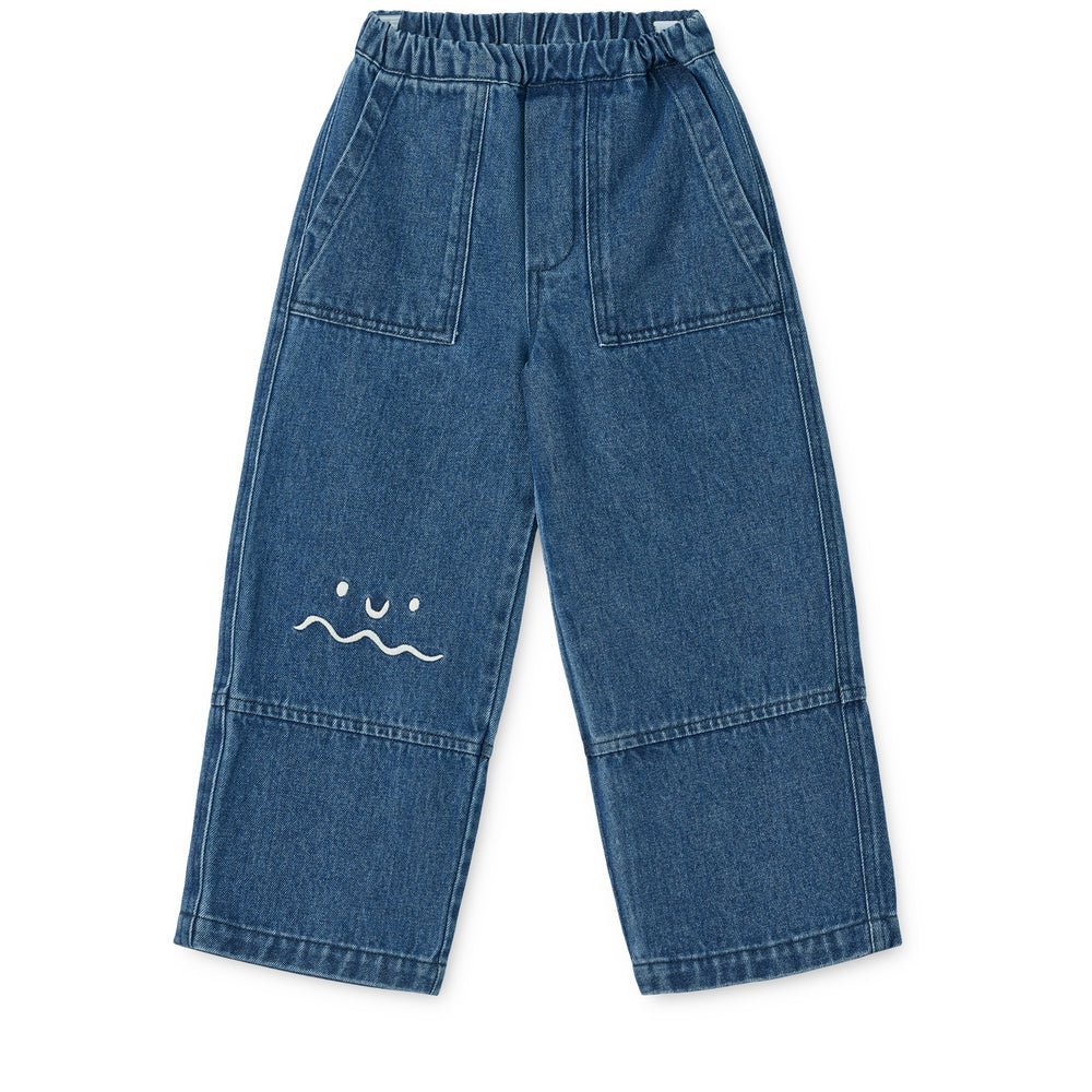 Liewood: Cesar Placement Denim Pants - Medium blue - Acorn & Pip_Liewood