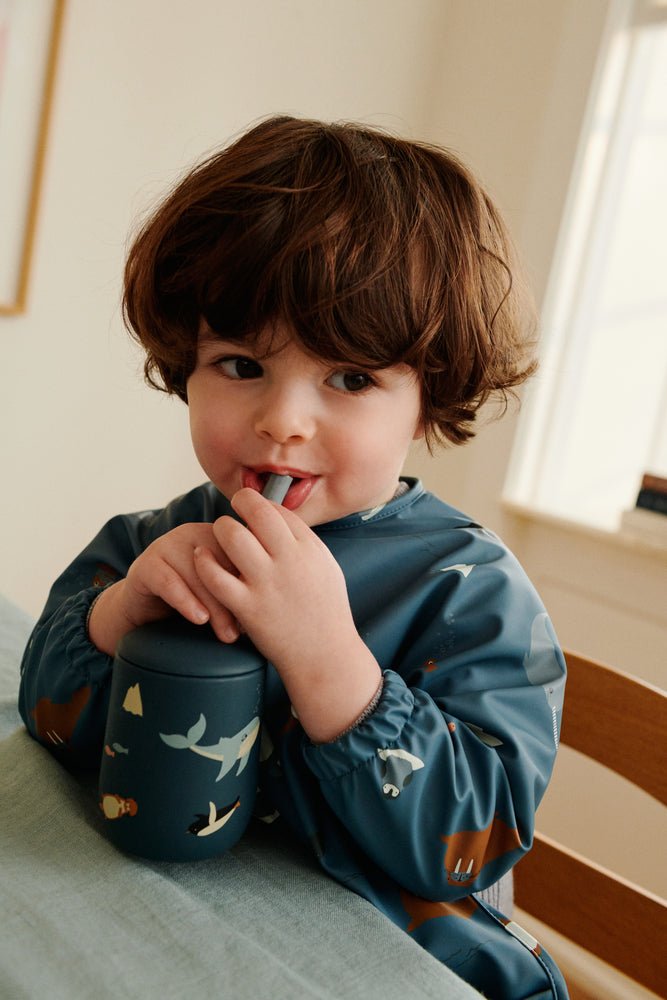 Liewood: Merle Printed Cape Bib - Arctic Sea / Ocean - Acorn & Pip_Liewood