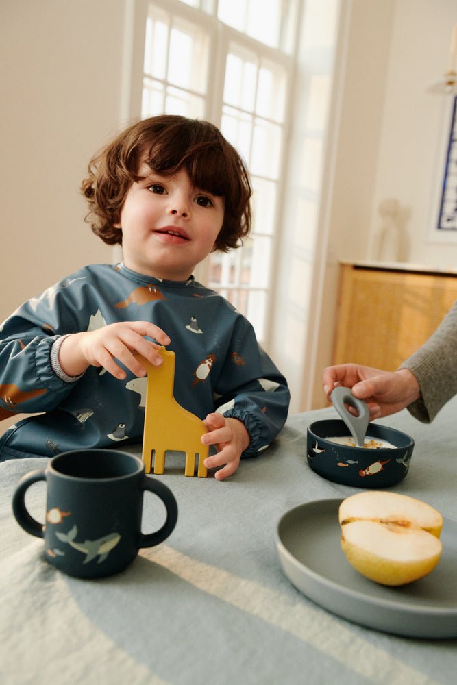 Liewood: Merle Printed Cape Bib - Arctic Sea / Ocean - Acorn & Pip_Liewood