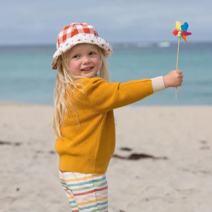 Little Green Radicals: Spring Flowers Reversible Sunhat - Acorn & Pip_Little Green Radicals