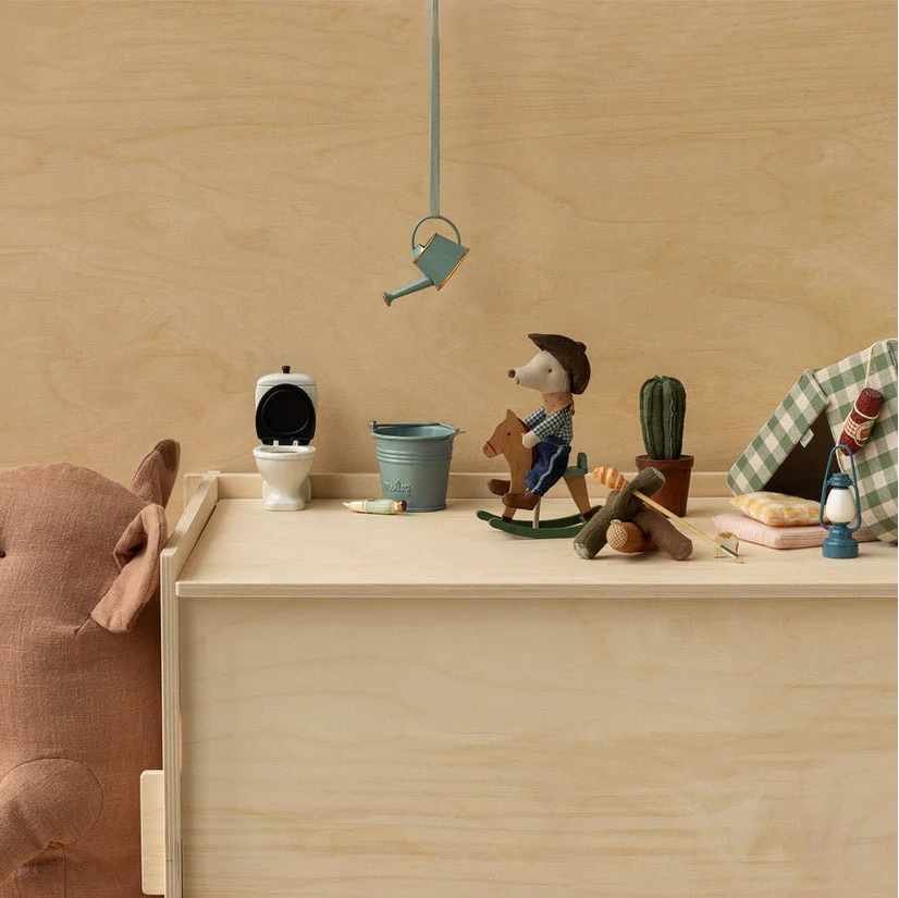 Maileg: Cowboy Mouse on a Rocking Horse - Little Brother - Acorn & Pip_Maileg