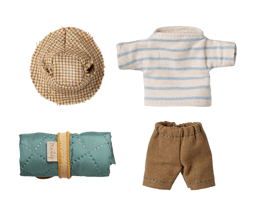 Maileg: Hiker Mouse, Big Brother - Stripes - Acorn & Pip_Maileg