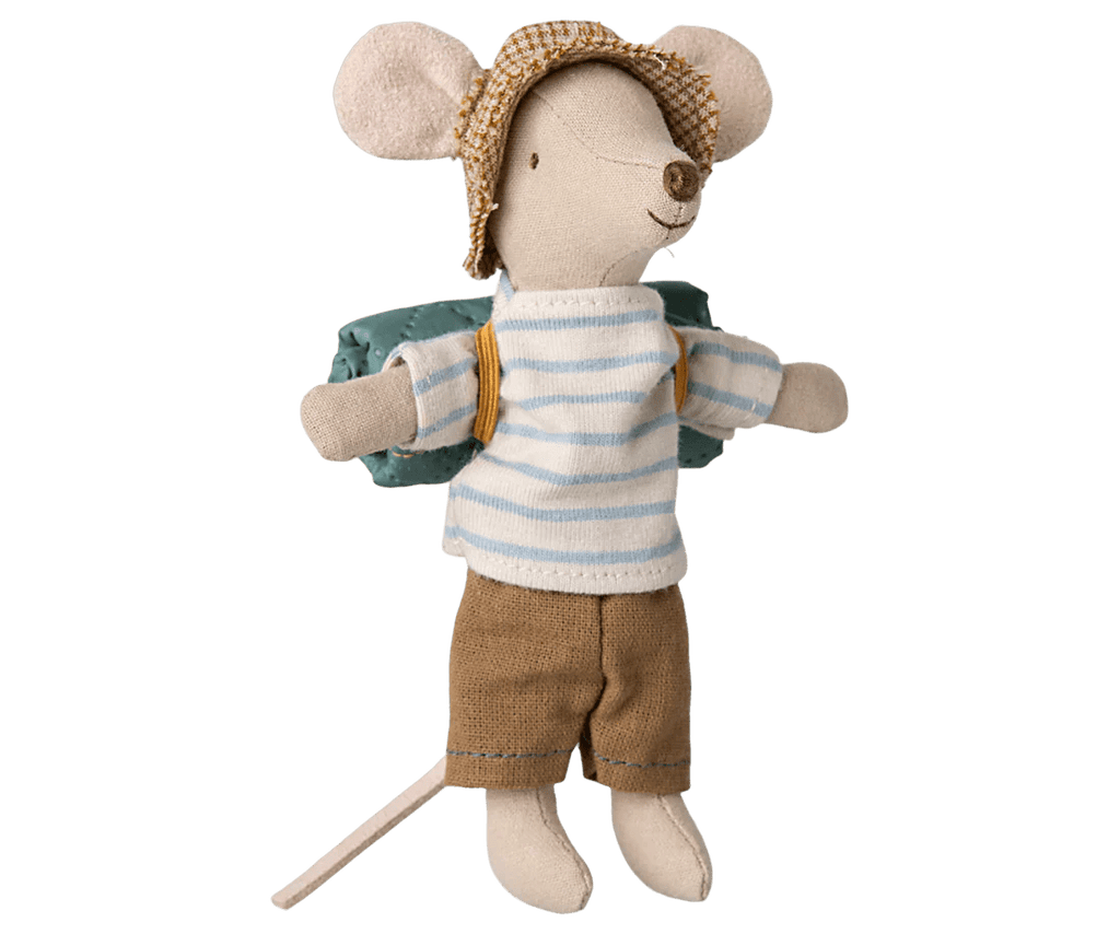 Maileg: Hiker Mouse, Big Brother - Stripes - Acorn & Pip_Maileg