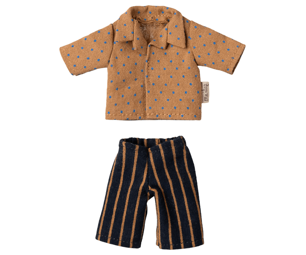 Maileg: Shirt & Striped Pants - Dad Mouse Set - Acorn & Pip_Maileg