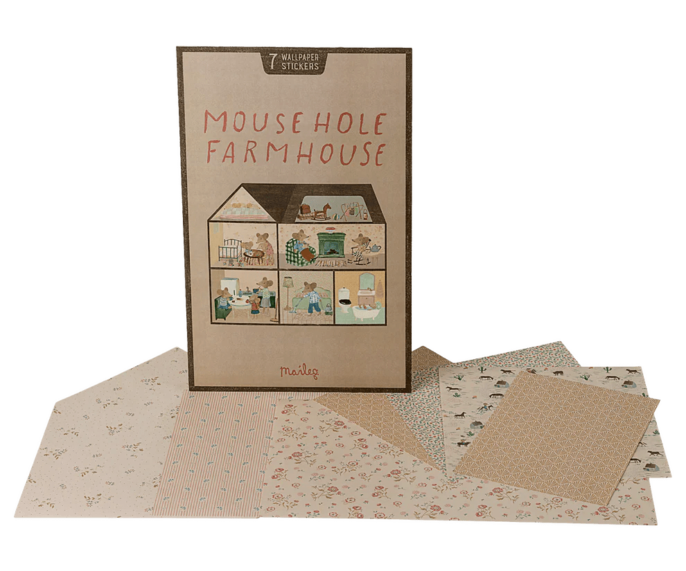 Maileg: Wallpaper - Mouse Hole Farmhouse - Acorn & Pip_Maileg