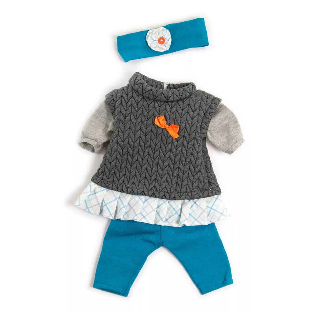 Miniland: Grey Dolls Clothes Set for 38cm Dolls - Acorn & Pip_Miniland