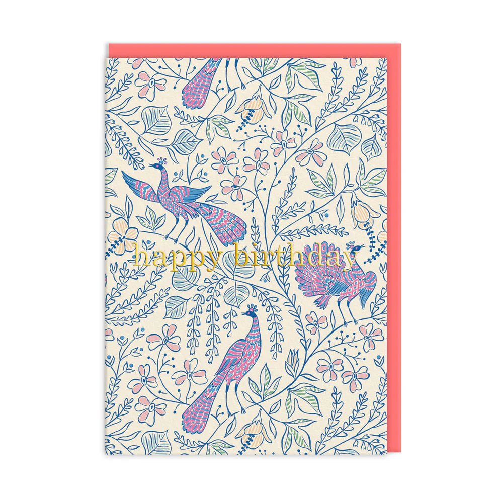 Ohh Deer: Peacocks Happy Birthday Card - Acorn & Pip_Ohh Deer