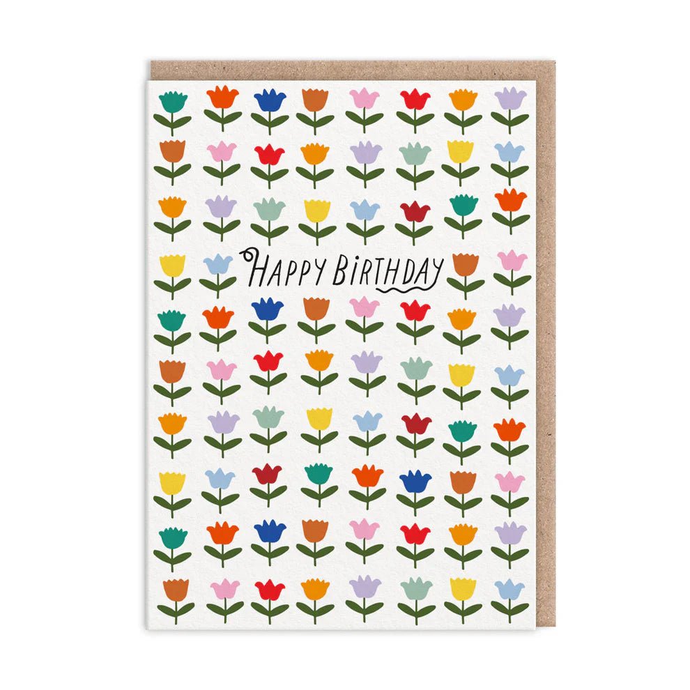 Ohh Deer: Tulips Birthday Card - Acorn & Pip_Ohh Deer