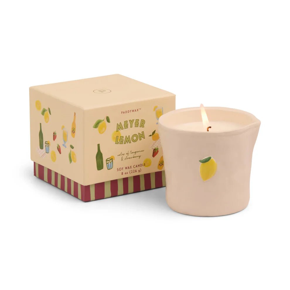 Paddywax: Bistro 8 Oz Ceramic Candle - Meyer Lemon - Acorn & Pip_Paddywax