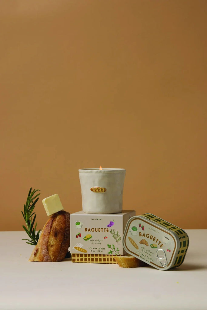 Paddywax: Bistro 8oz French Baguette Ceramic Candle - Rosemary & Thyme - Acorn & Pip_Paddywax