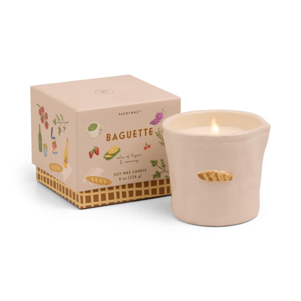 Paddywax: Bistro 8oz French Baguette Ceramic Candle - Rosemary & Thyme - Acorn & Pip_Paddywax