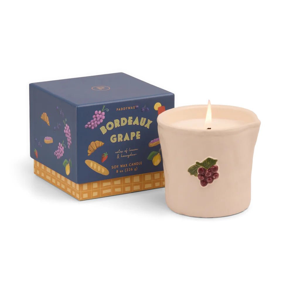Paddywax: Bistro 8oz Grapes Ceramic Candle - Bordeaux Grape - Acorn & Pip_Paddywax