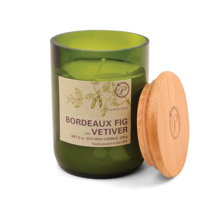Paddywax: Green Recycled Glass Candle - Bordeaux Fig + Vetiver (226g) - Acorn & Pip_Paddywax