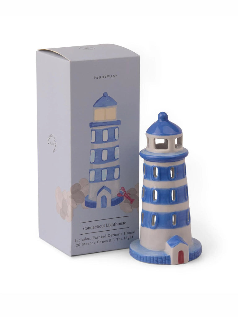 Paddywax: No. 07 - Lighthouse Style Incense & Tea Light Holder - Acorn & Pip_Acorn & Pip