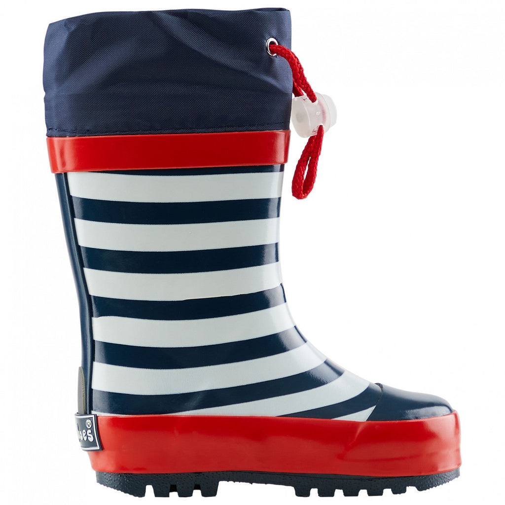 Playshoes: Wellies Stripe Navy / White / Red - Acorn & Pip_Playshoes