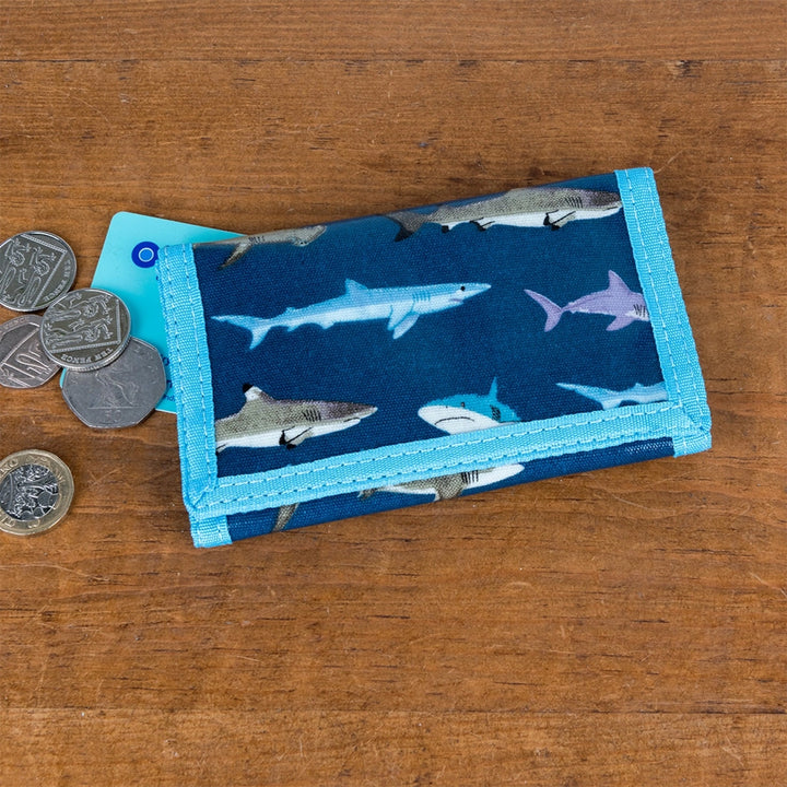 Rex children's Sharks wallet with coins