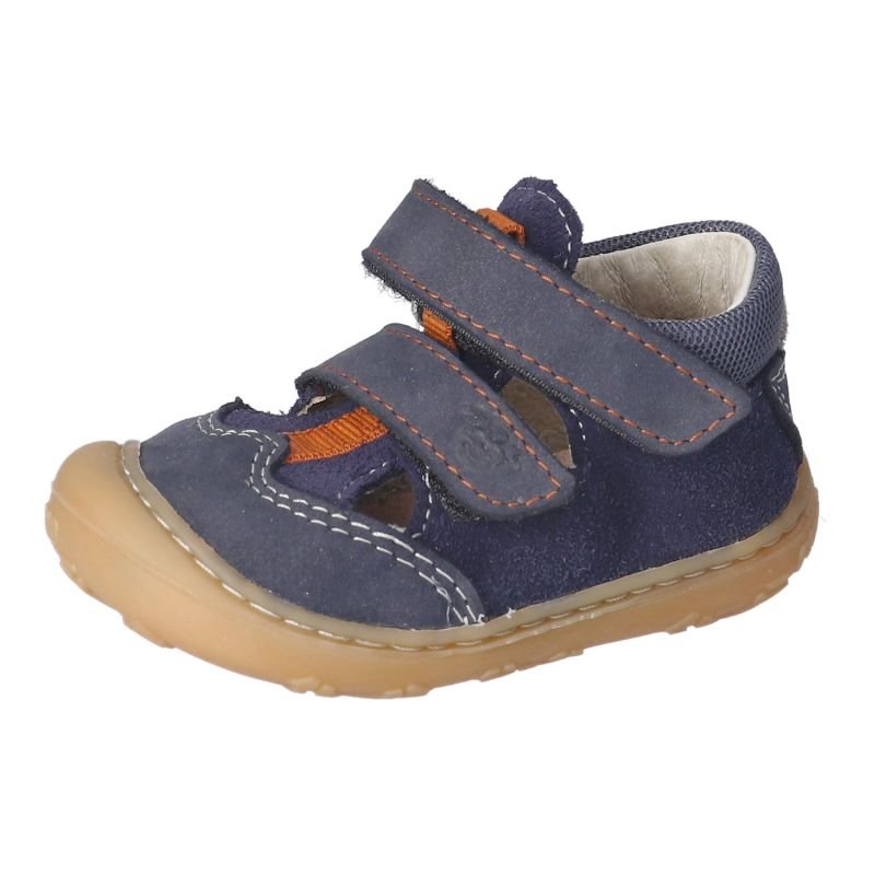 Ricosta: Ebi Summer Shoe - Navy / Orange - Acorn & Pip_Ricosta