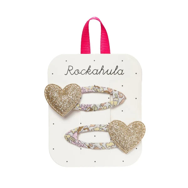 Rockahula Fairytale Floral Heart Hair Clips – Set of 2