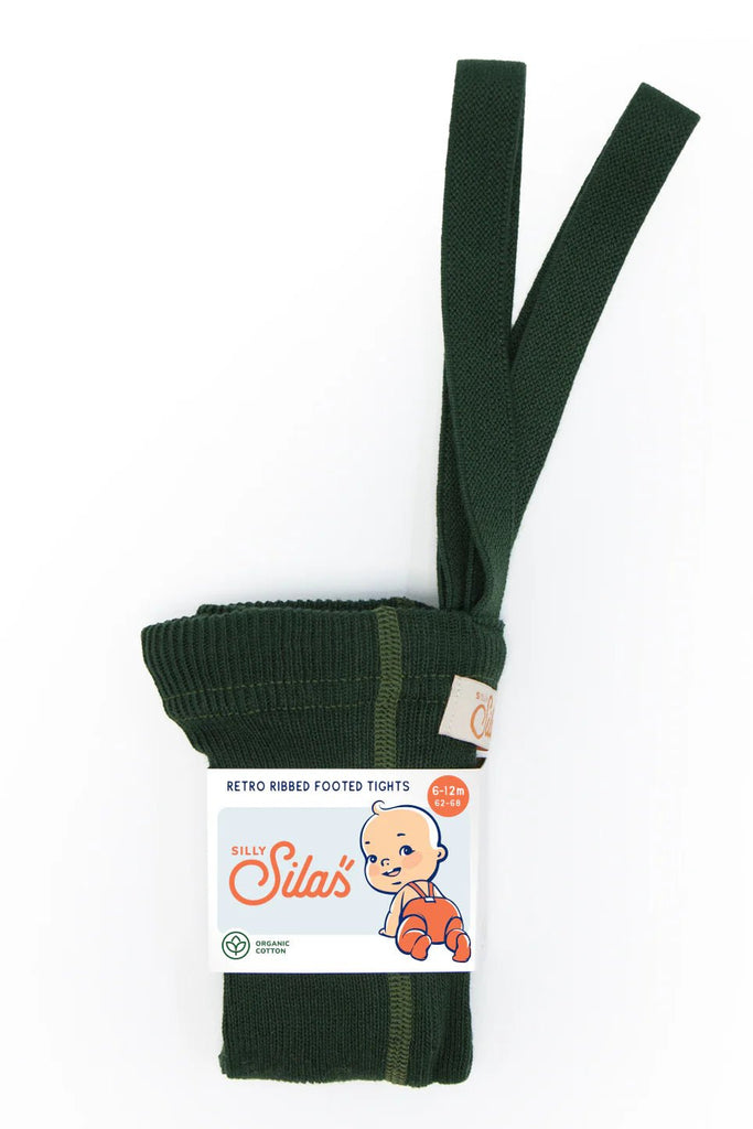 Silly Silas: Footed Tights - Dark Forest Green - Acorn & Pip_Silly Silas