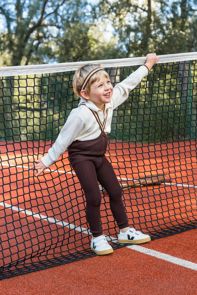 Silly Silas: Retro Ribbed Footless Tights - Chocolate Brown Stripes - Acorn & Pip_Silly Silas