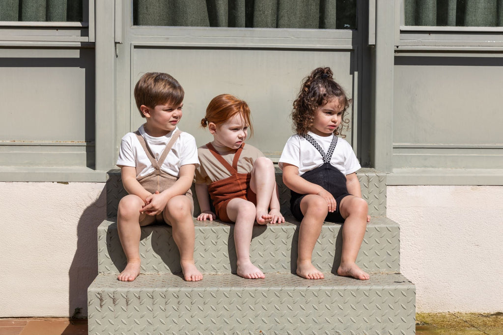 Silly Silas: Shorty Kids Tights - Black / Checkboard - Acorn & Pip_Silly Silas